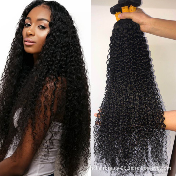 Wholesale Kinky Curly Human Hair Bundles Brazilian Kinky Curly Weaves Human Hair 1/3 Bundles Remy Human Hair Extensions